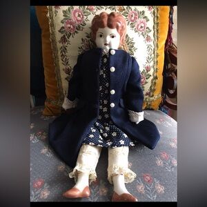Antique Porcelain Doll 17” Inches EUC